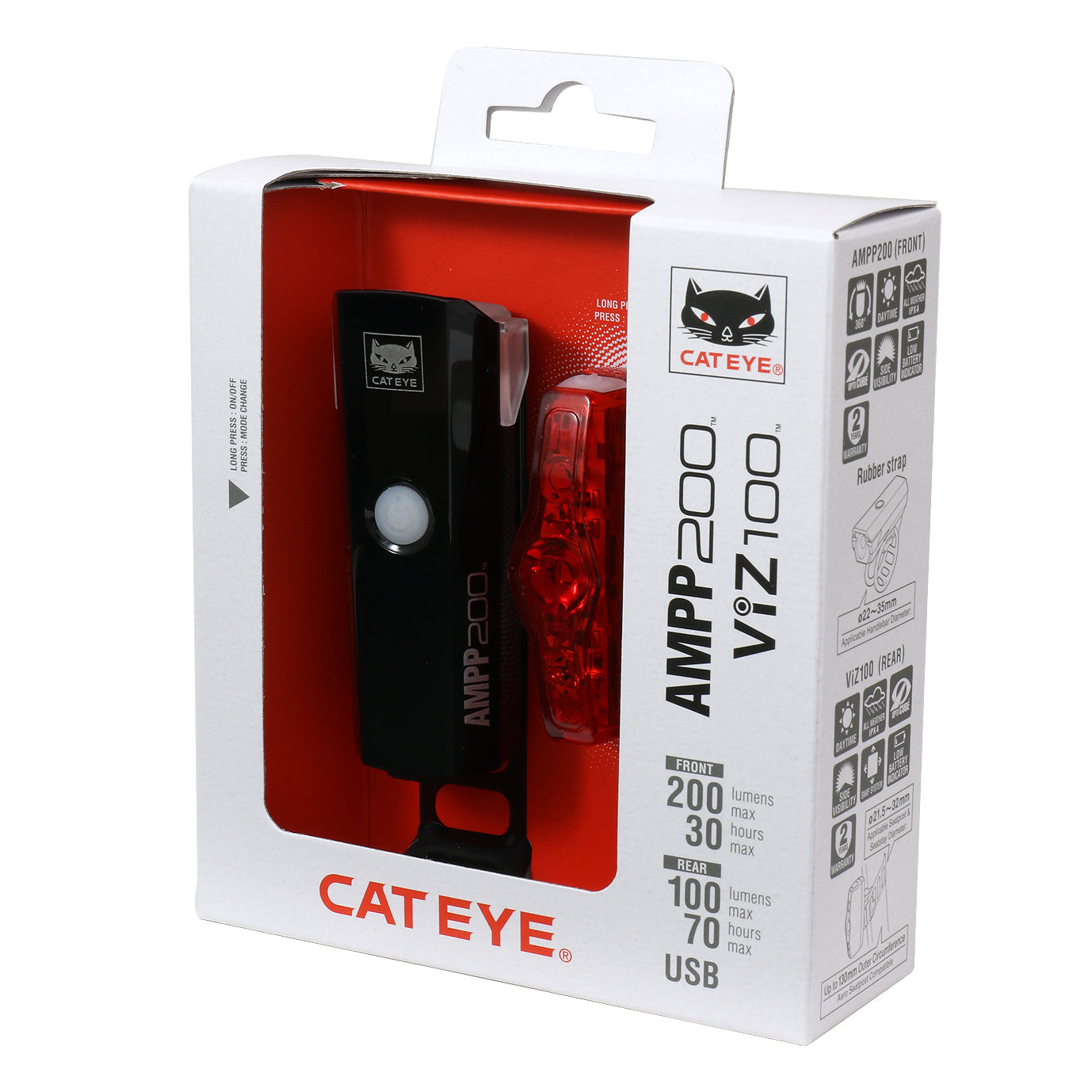 Cateye Ampp200 / Viz100 Light Combo.