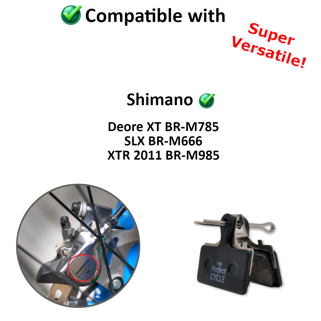 TPC Semi-Metallic Disc Brake Pads – Shimano XT BR-M785, SLX BR-M666, XTR BR-M985