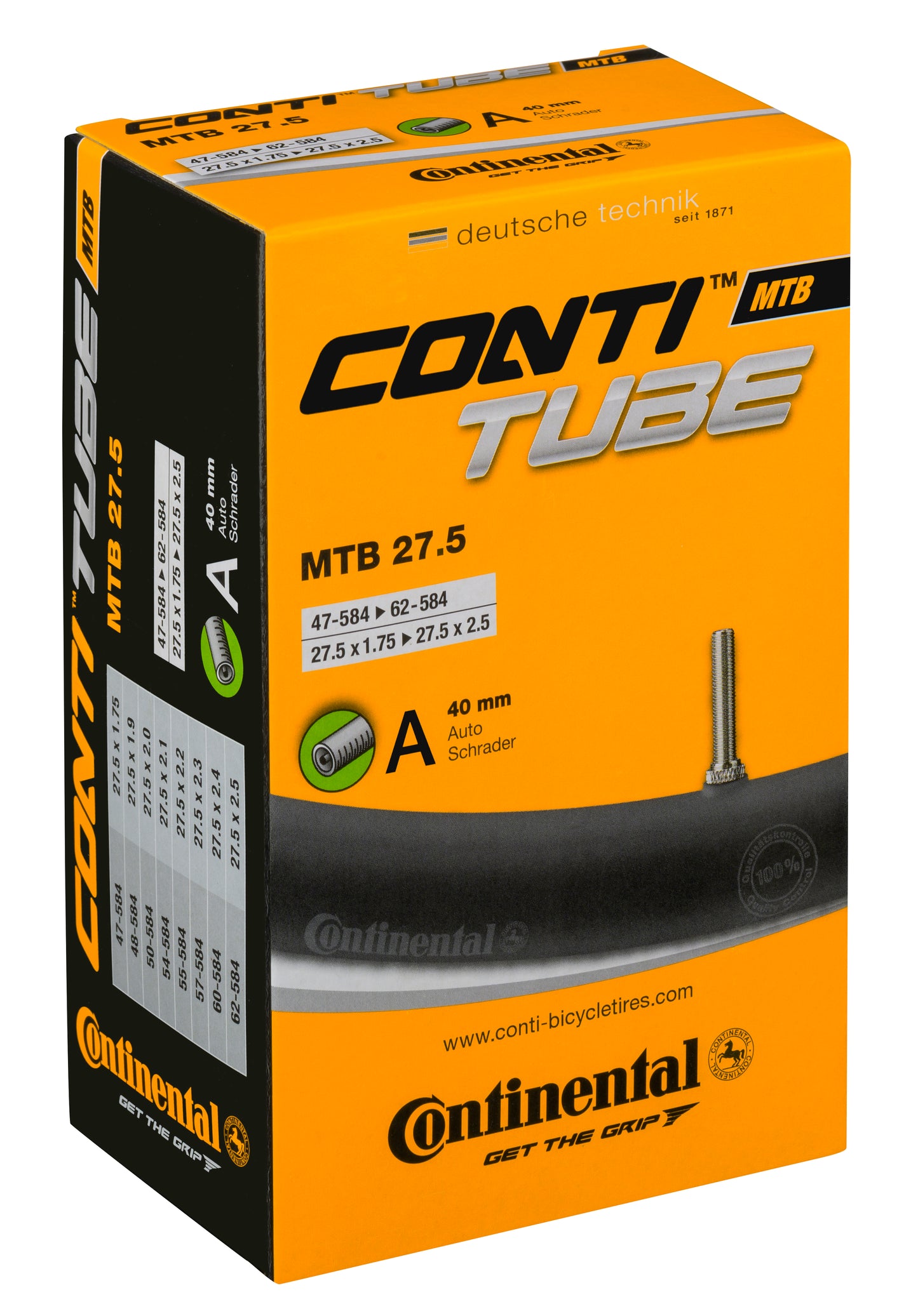 Continental 27.5x1.75-2.5 Schrader tube.
