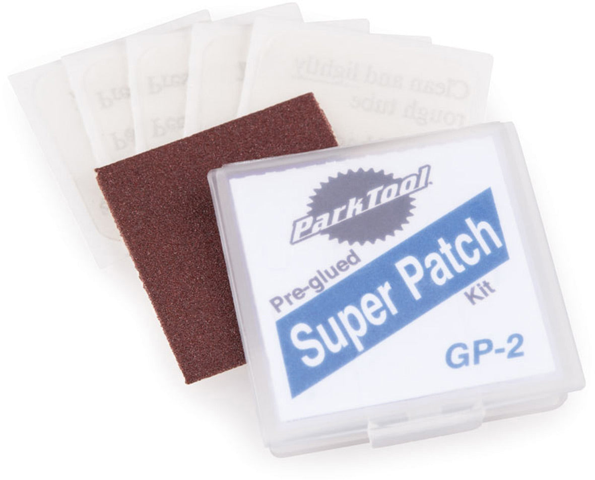 Park Tool, GP-2, Super Patch kit, Pre-glued patches, super sticky bicycle patches.