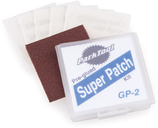 Park Tool, GP-2, Super Patch kit, Pre-glued patches, super sticky bicycle patches.