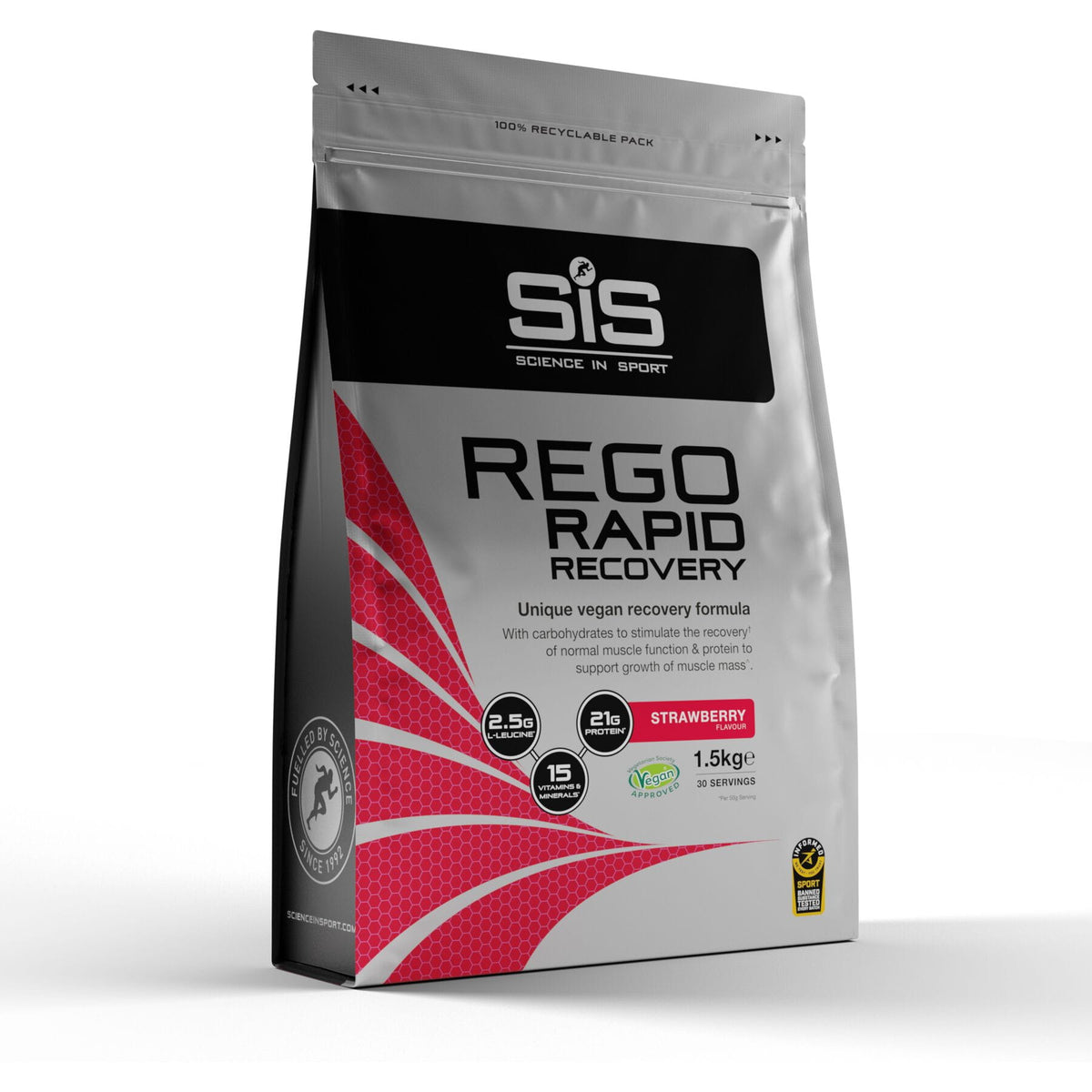 SIS REGO Rapid Recovery powder, strawberry flavour