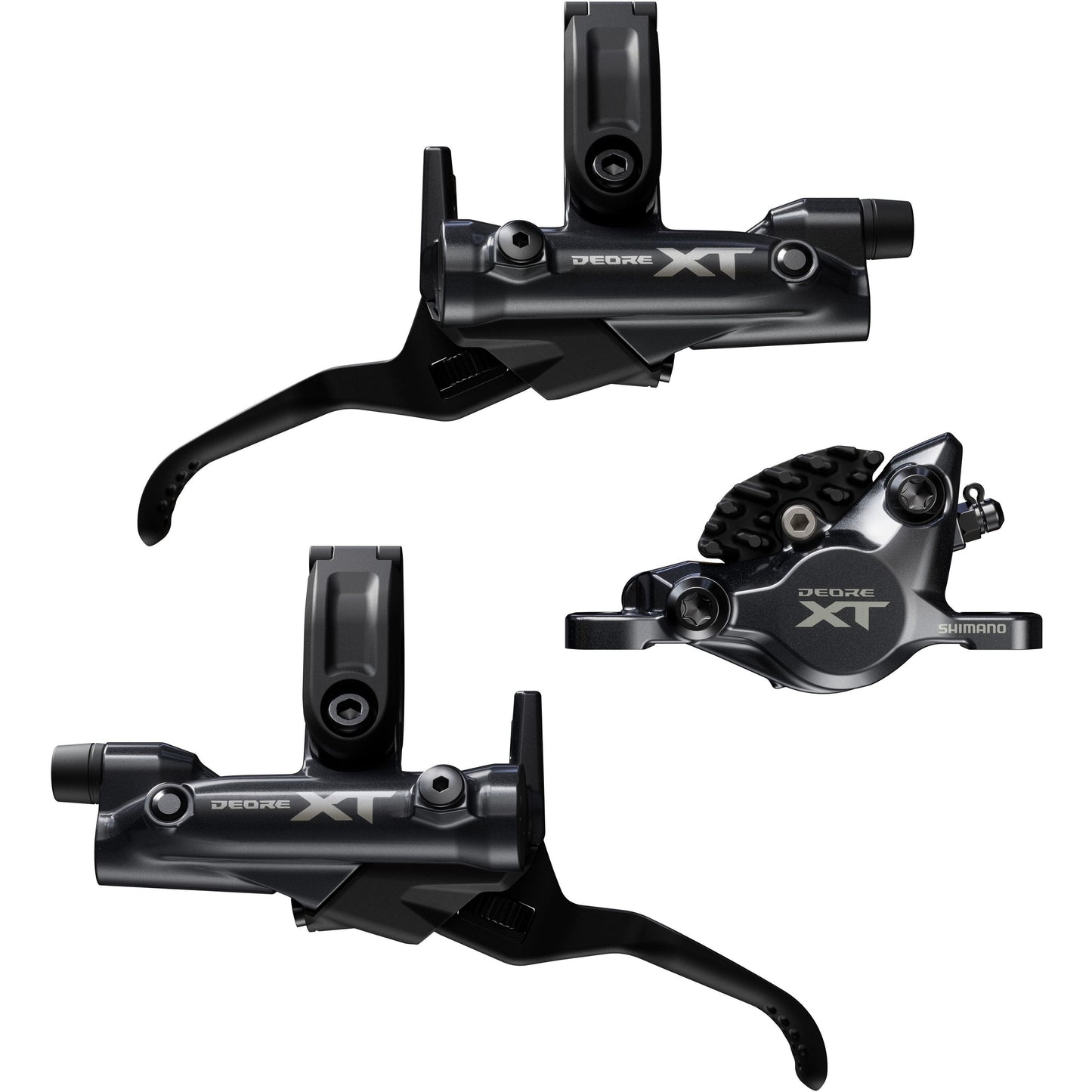 Shimano XT 2 pot bled brake levers and callipers, BR-M8200/BL-M8200, front and rear