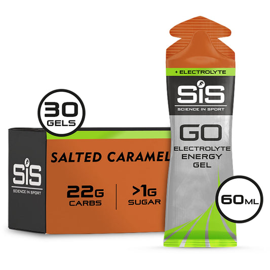 SIS GO Energy + Electrolyte Gel in Salted caramel flavour.