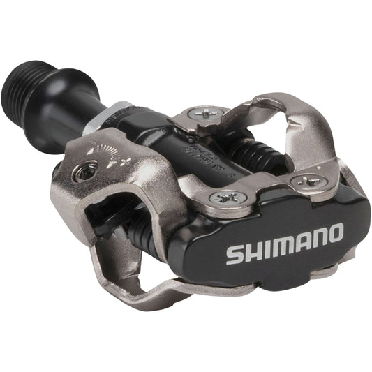 Black Shimano PD-M540 Pedal set, clip in spd pedals.
