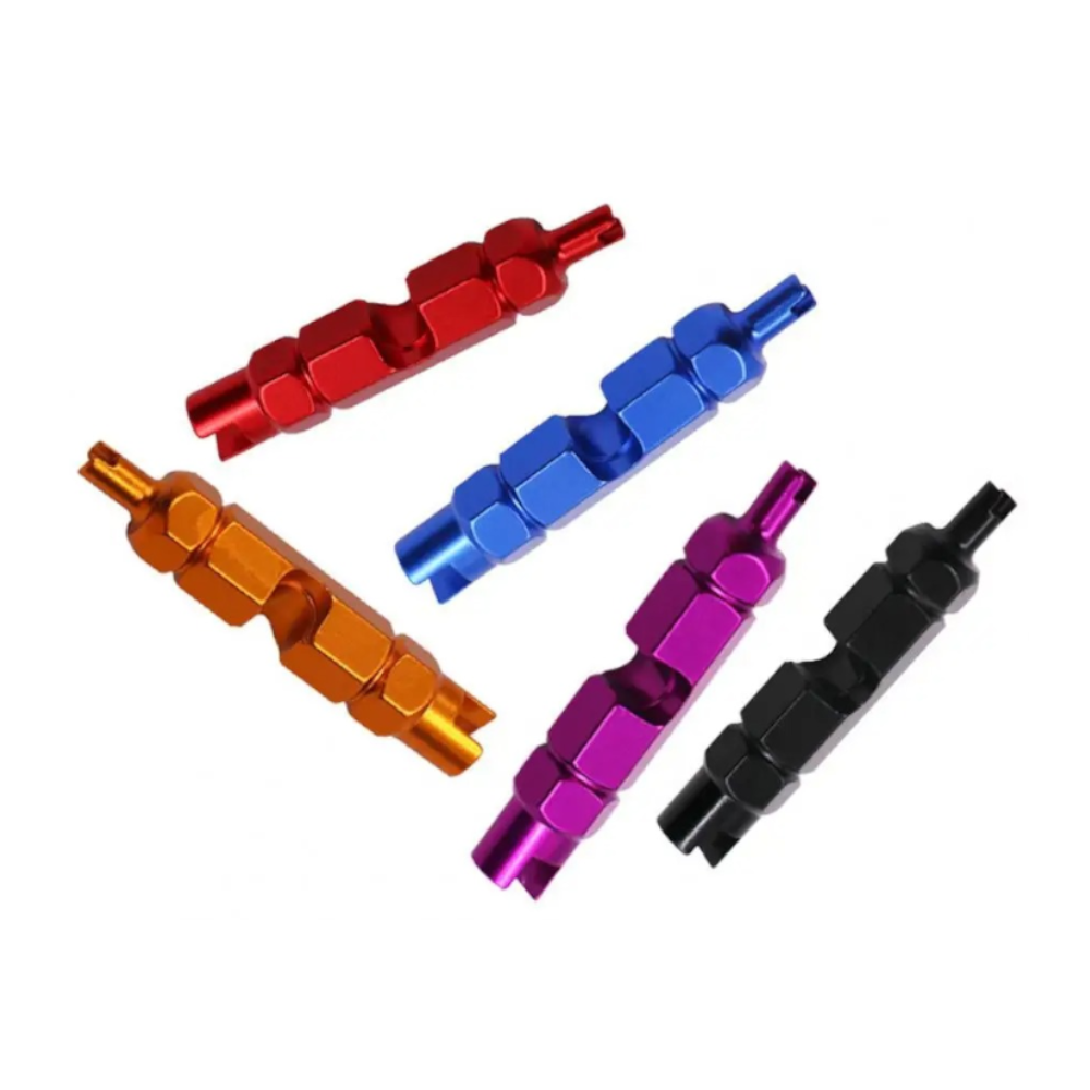 Valve core removal tool in various colours.