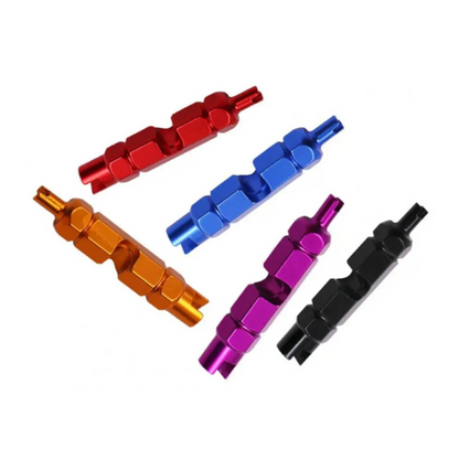 Valve core removal tool in various colours.