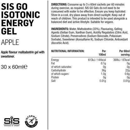 SIS GO Isotonic Energy Gel - Box Of 30 Gels
