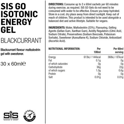SIS GO Isotonic Energy Gel - Box Of 30 Gels