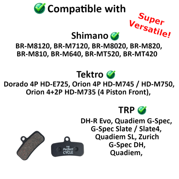 MTB Disc Brake Pads - for Shimano M8120, M7120, M8020, M820, M810, M640, MT520 - Image 2